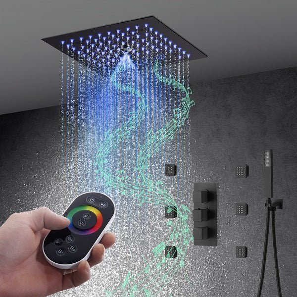 16"x36" Brushed Nickel Music LED Digital Shower System